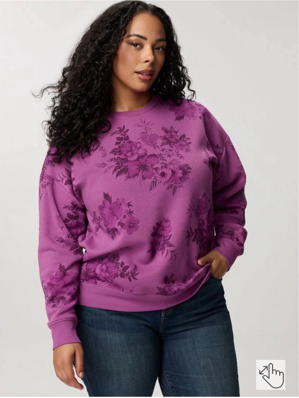 Torrid 1X floral crewneck sweatshirt